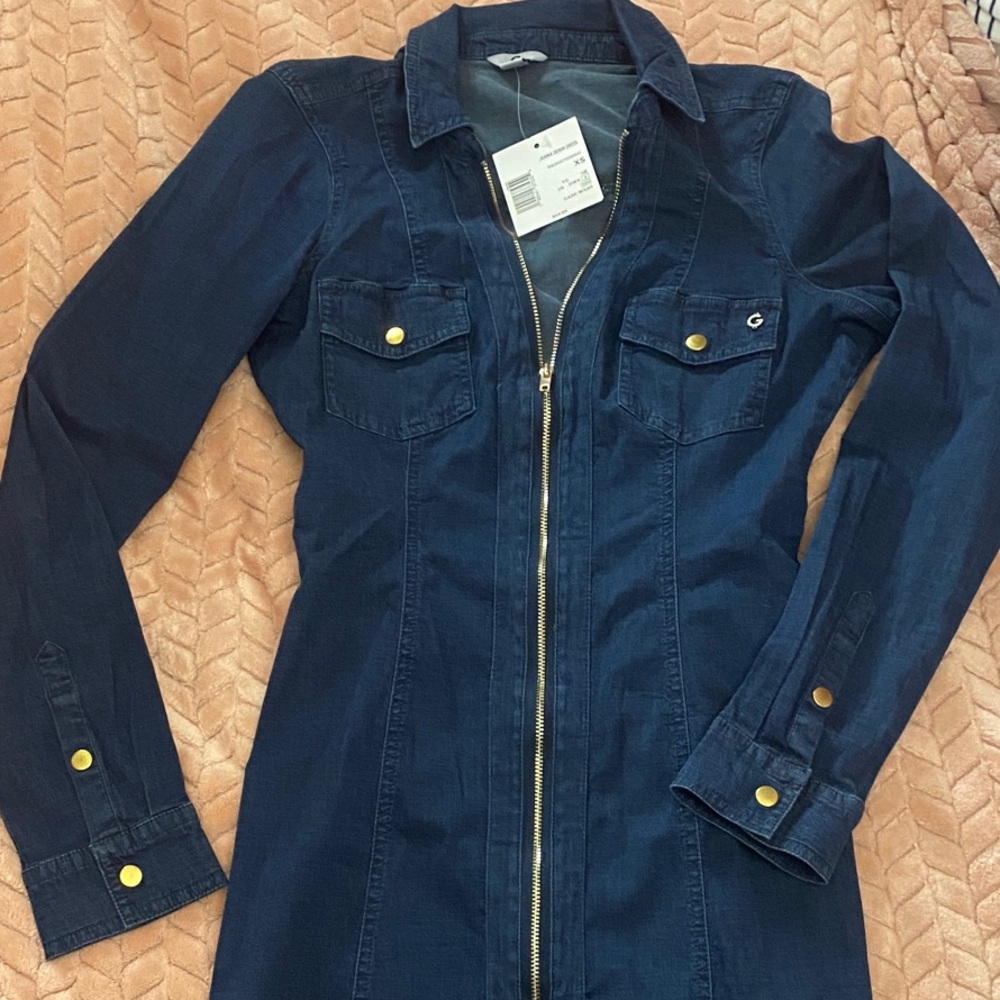 Women's Gap Denim Zip-Front Jacket Dress - Picture 3 of 4